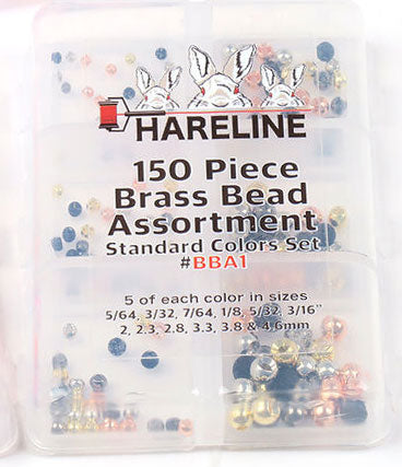 Hareline Brass Bead 150 PC Assortment