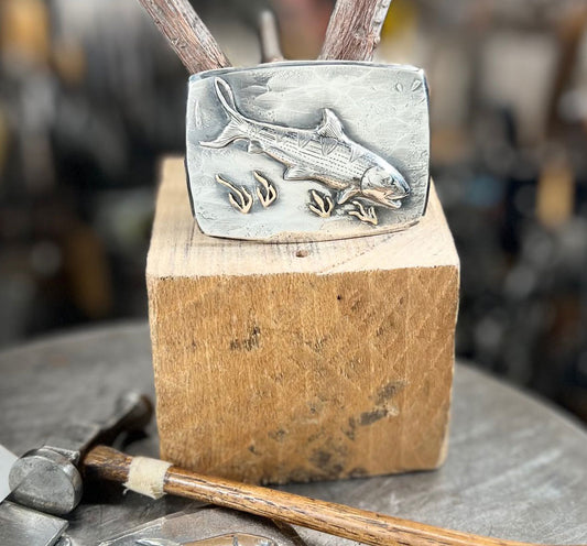 Hand Forged Buckle : Sterling Bonefish